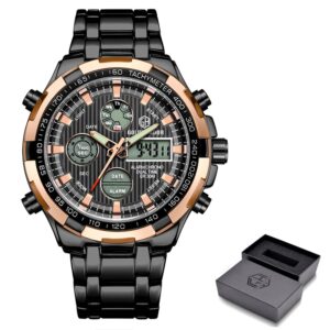 Luxury Brand Waterproof Military Sport Watches Men Silver Steel Digital Quartz Analog Watch Clock Relogios Masculinos