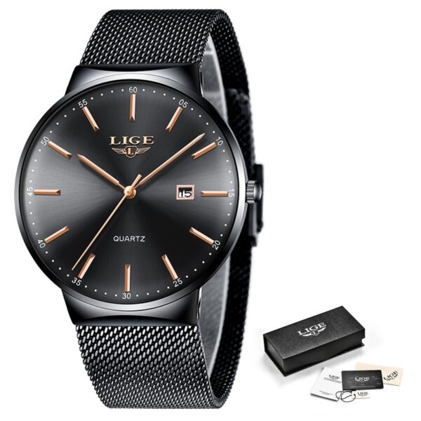 LIGE Mens Watches Fashion Ultra Thin Watch Man Waterproof Date Quartz WristWatch for Men Business Male Clock Relogio Masculino - Image 8