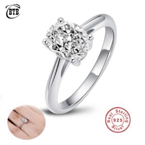 New S925 Sterling Silver Ring Oval 2ct Created Moissanite Wedding Rings for Women Engagement Diamond Ring Jewelry Wholesale
