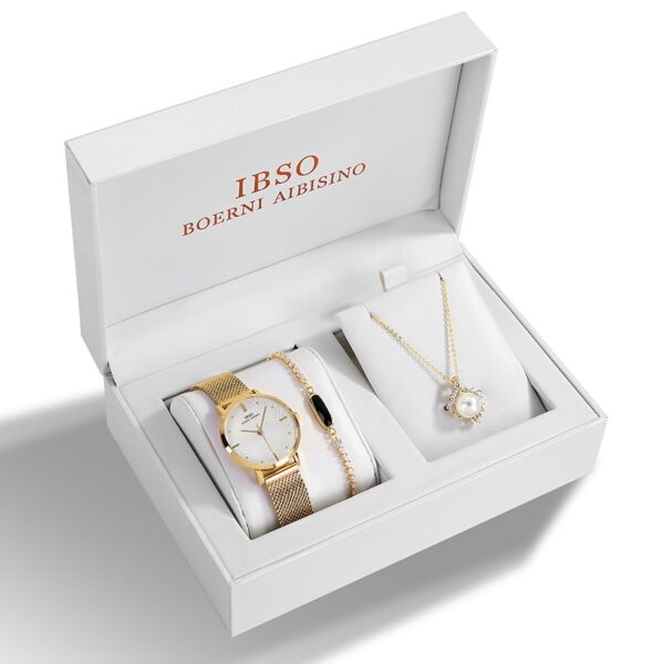 Women Quartz Watch Set Crystal Bracelet Necklace Watch Sets Female Jewelry Set Silver Set Watch Valentine's Day Gift - Image 10