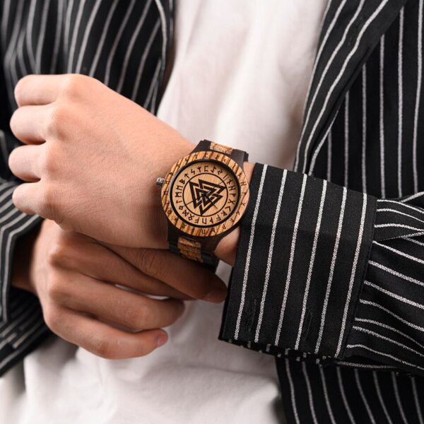 Men Watches Zebra Wood Vintage Watch for Men Come With Bamboo Box Thanksgiving Christmas Gift - Image 7