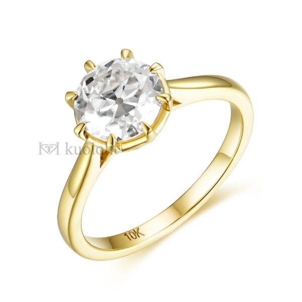 2CT OEC Moissanite 585 14K 10K Yellow Gold Rings for Women Solitaire Luxury Ring for Engagement Wedding Christmas Gifts - Image 6