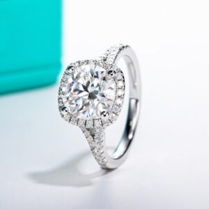 3ct D Color Moissanite Halo Engagement Wedding Ring With GRA Cer 925 Sterling Silver Rings For Women Jewelry Wholesale