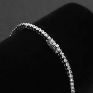 2/2.5mm Moissanite Tennis Necklace Full Diamonds Pendant with GRA Certificate 925 Sterling Silver Jewelry for Women Man