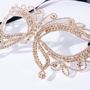 Charming Sparkling Masks Women Rhinestone Face Mask Masquerade Dance Party Banquet Costume Butterfly Face Accessories Jewelry