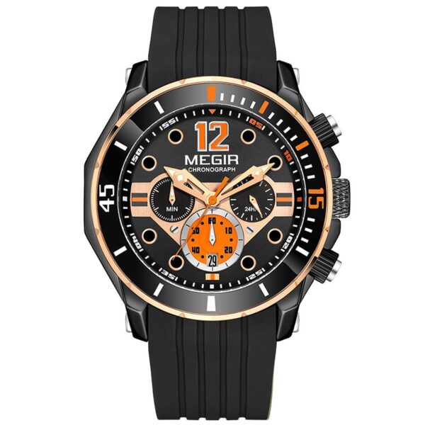 Chronograph Watches for Men Fashion Military Sport Silicone Strap Wristwatch with Auto Date Waterproof Quartz Watch часы - Image 6