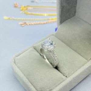 2 Carat Moissanite Diamond Wedding Ring For Women 925 Sterling Silver Band Finger Rings Fine Jewelry with Certificate