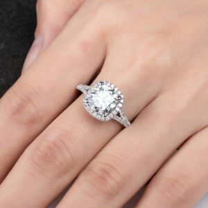 3ct D Color Moissanite Halo Engagement Wedding Ring With GRA Cer 925 Sterling Silver Rings For Women Jewelry Wholesale