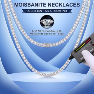 Tennis Necklace For Women Men 925 Sterling Silver 3mm 4mm 5mm Full Diamonds With GRA Certisfied Fine Jewelry