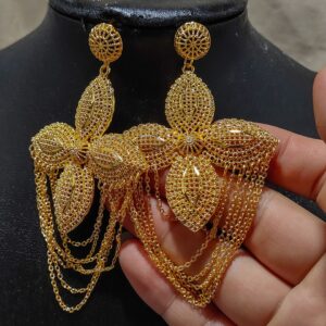 Ethiopia Africa Dubai Gold Color Earrings for Women Girls Kids Fashion Metal Wedding Earrings Jewelry Gifts