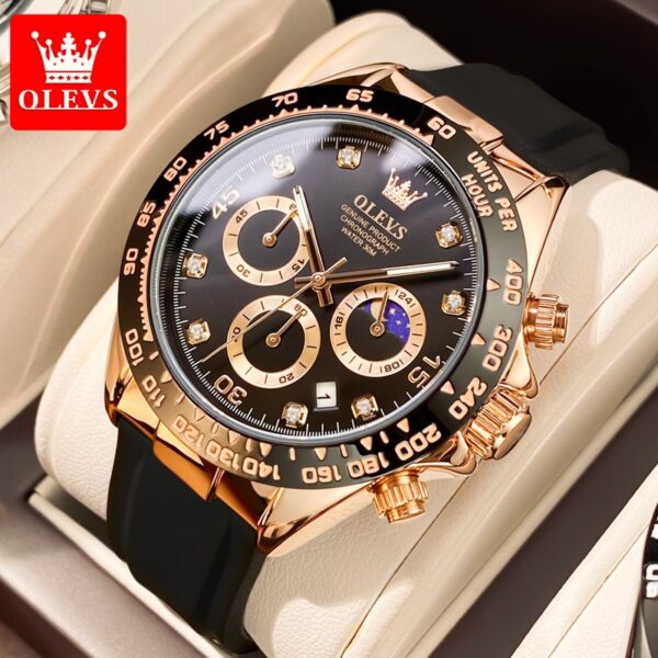 OLEVS New Luxury Men Watches Quartz Watch Silicone Sport Date ...