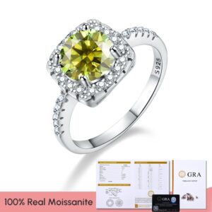Luxury Real 0.5-3CT D Color Moissanite Diamond Wedding Halo Rings for Women 925 Sterling Silver Engagement Ring Jewelry
