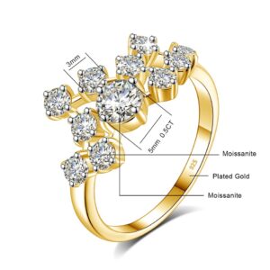 1.5ct Full Moissanite Ring Woman With Many Stones Silver Infinity Trend Jewelry For Engagement New In