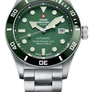 SWISS MILITARY SPECIAL EDITION AUTOMATIC SMA34075.03 Green Luxury Watch For Men