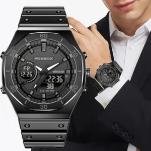 New Dual display Watches For Men Casual Sports Chronograph Quartz  Big Dial Wrist Watch Silicone Waterproof Digital Clock