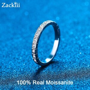 2mm Half Enternity Moissanite Wedding Bands Small Round Diamond Stackable Engagement Rings For Women Sterling Silver Jewelry Set