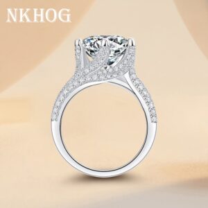 Luxury Real 3CT 5CT Moissanite Ring For Women 925 Sterling Silver Fine Jewelry D Color VVS1 Diamond Engagement Wedding Band GRA