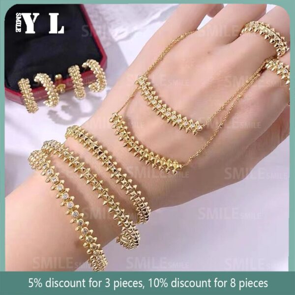 European Luxury Ladies Jewelry Label Rivet Rose Gold Bracelet Party Fashion Classic Jewelry - Image 2