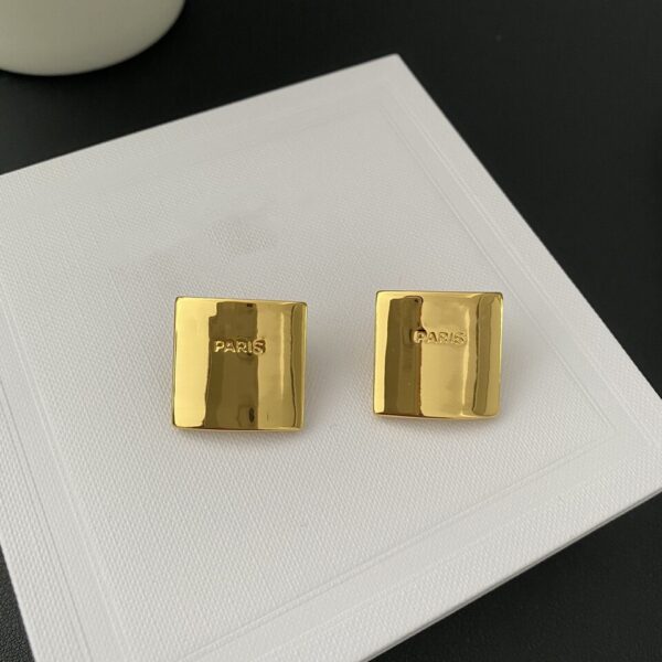 Square Gold Big Fashion Earrings For Women High Quality Vintage Luxury Jewelry Trend Party Runway - Image 5