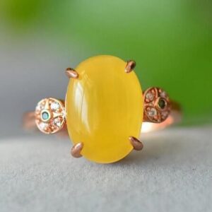 Natural Baltic Amber Silver Ring Adjustable Mens Women Blood Amber Rings Fashion Jewelry Accessories Gifts Ladies Beeswax Ring