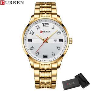 New Business Men Luxury Watches Stainless Steel Quartz Wrsit watches Male Auto Date Clock with Luminous Hands