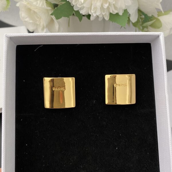 Square Gold Big Fashion Earrings For Women High Quality Vintage Luxury Jewelry Trend Party Runway