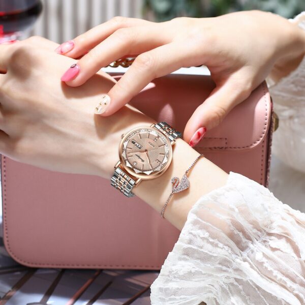 New Women Watch Rose Gold Fashion Quartz Watches Top Brand Luxury Ladies Wristwatch Waterproof Date Week Girlfriend Gift - Image 12