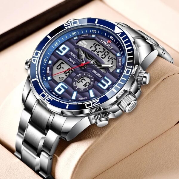 Top Brand Luxury Digital Mens Watches Top Luxury Sport Quartz Wristwatch For Men All Steel Military Waterproof Clock+Box - Image 3