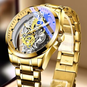 Watch Men Skeleton Automatic Mechanical Watch Gold Skeleton Vintage Man Watch Mens Watches