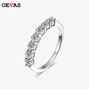 Sparkling Real Moissanite Wedding Rings For Women 100% 925 Sterling Silver Engagement Party Bridal Fine Jewelry Wholesale