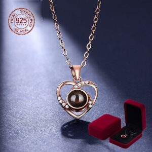 S925 Custom Necklace Photo Projection Pendant Zircon Jewelry For Girlfriend Gifts 2022 Trendy Creative Accessories With Gift Box