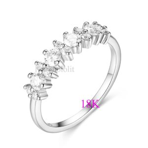 750 18K 14K Rose Gold Moissanite Ring for Women D VVS Solitaire Matching Wedding Diamond Band Engagement Christmas DIY