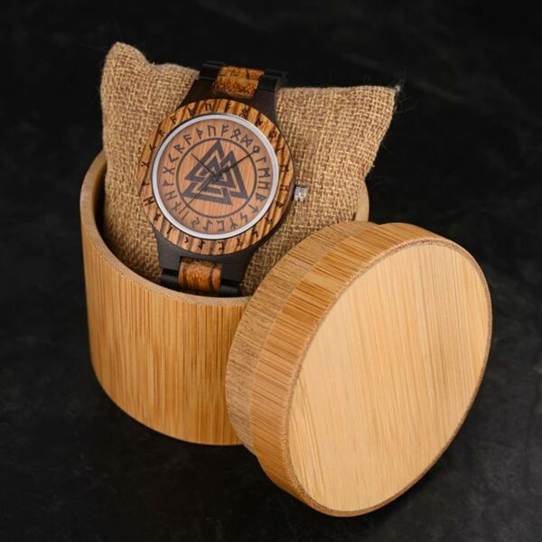 Men Watches Zebra Wood Vintage Watch for Men Come With Bamboo Box Thanksgiving Christmas Gift - Image 2