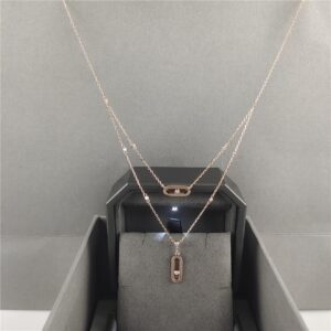 Original luxury jewelry brand women necklace Double layer design movable diamond Suitable for women jewelry gifts