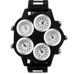 New Trend Luxury Men Watches Large Dial Silicone Waterproof Watch for Men Bar Nightclub Show Multi-dial Quartz Wristwatch Clock