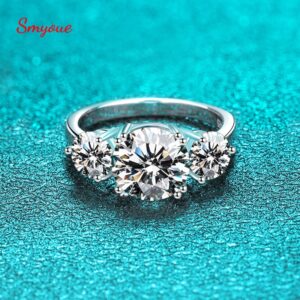 4ct 100% Moissanite Diamond Ring for Women 18K Yellow Gold Wedding Band Bridel Jewelry S925 Sterling Silver Wholesale GRA