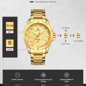Luxury Gold Watch Men New Military Sport Quartz Wristwatch Casual Clock Stainless Steel Waterproof Watches