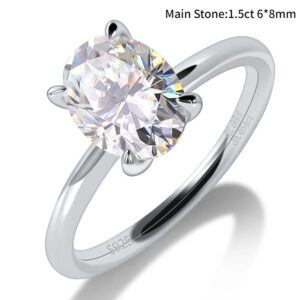 Couple Engagement Rings Diamond Moissanite Ring 925 Sterling Silver Original 18k Gold Ring 1-3ct Oval D Color VVSI Fine Jewelry