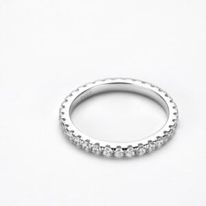 100% 925 Sterling Silver Full 2mm Moissnaite Diamond Rings For Women Top Quality Party Wedding Band Fine Jewelry