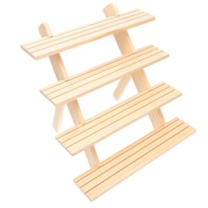 1 Ladder Display Shelf Wooden Jewelry Display Stand Detachable Jewelry Holder 4-Layer 3-Layer Showing Shelf Earring Display Rack