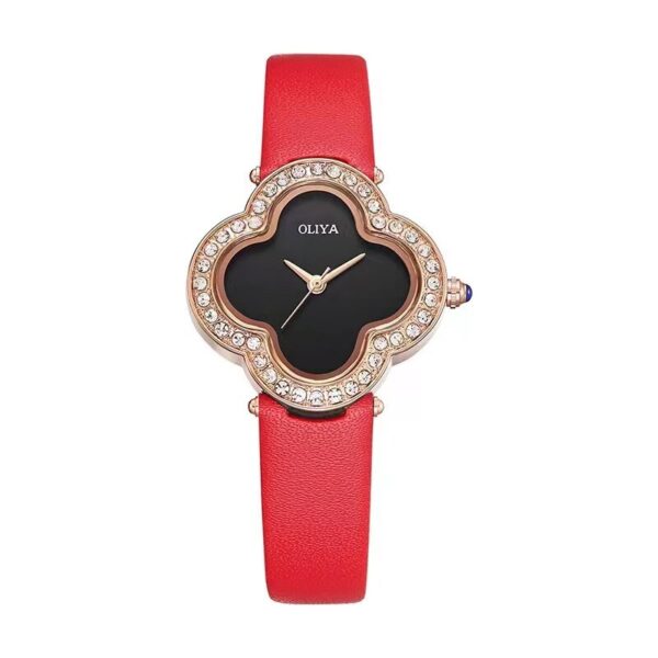 Lucky Girl Watch Leather Strap Diamond Craft Ladies Gift Hope Faith Pearl shell Ladies Quartz Watch Montres pour femmes - Image 5