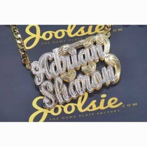 3D Necklace Hip Hop Custom Necklaces Double Color Custom Name Necklace Name Personalized Double Gold Plated Nameplate  Christmas