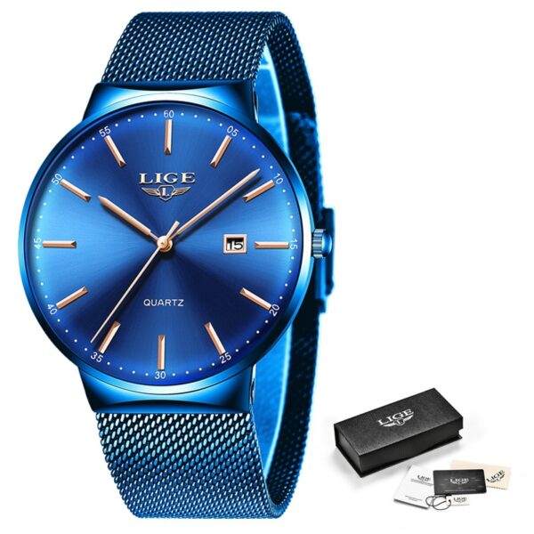 LIGE Mens Watches Fashion Ultra Thin Watch Man Waterproof Date Quartz WristWatch for Men Business Male Clock Relogio Masculino - Image 9