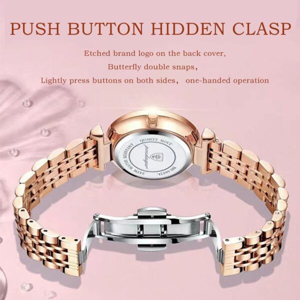 New Women Watch Rose Gold Fashion Quartz Watches Top Brand Luxury Ladies Wristwatch Waterproof Date Week Girlfriend Gift - Image 4