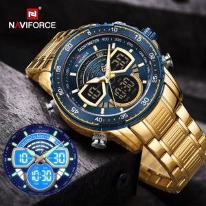 Men Watches Luxury Original Quartz Digital Analog Sport Wrist Watch for Men Waterproof Stainless Steel Clock