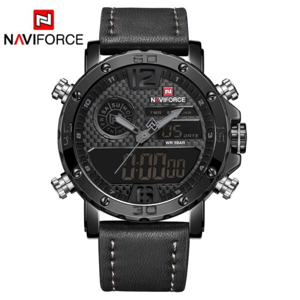 Men Watches To Luxury Brand Men Leather Sports Watches NAVIFORCE Men Quartz LED Digital Clock Waterproof Military Wrist Watch - Image 7