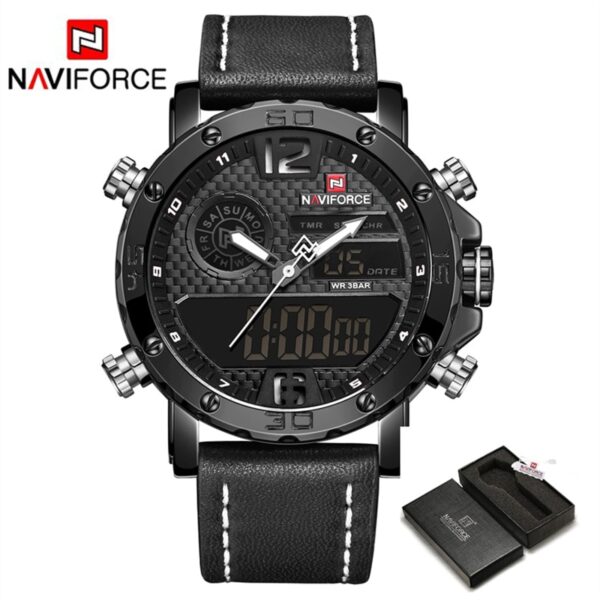 Men Watches To Luxury Brand Men Leather Sports Watches NAVIFORCE Men Quartz LED Digital Clock Waterproof Military Wrist Watch - Image 16