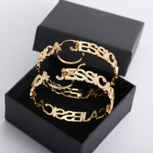 Custom Name Earring Trend New Summer Hoop Earrings For Women Personalized Gold Aesthetic Jewelry Wedding Sexy Accessories