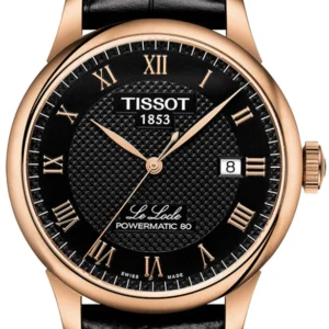 TISSOT LE LOCLE POWERMATIC 80 – T006.407.36.053.00 Black Face Leather Luxury Watch For Men