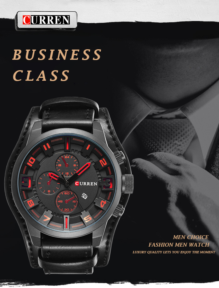 CURREN Men's Casual Business Watch with Date – detail 1